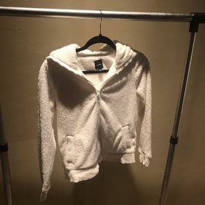 Girls white fluffy jacket